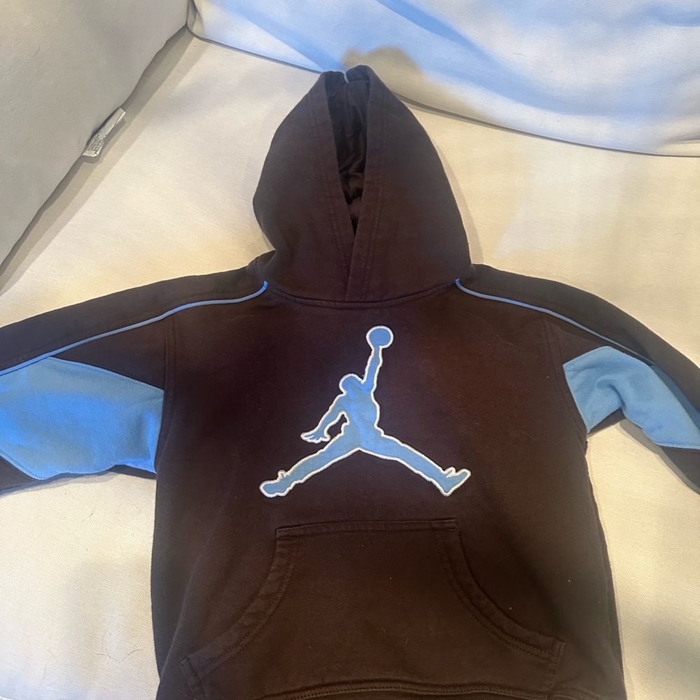 Jordan Kids Hoodie with Brown and Blue Design